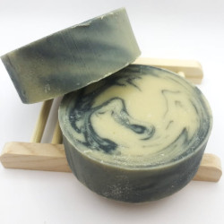 "Eucalyptus Swirl" Natural Veggie Essential Oil Round Soap